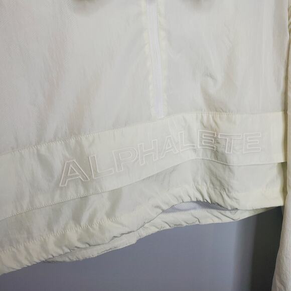 Alphalete Performance Endure Crop Jacket White Women's Size Medium Windbreaker - Picture 7 of 9